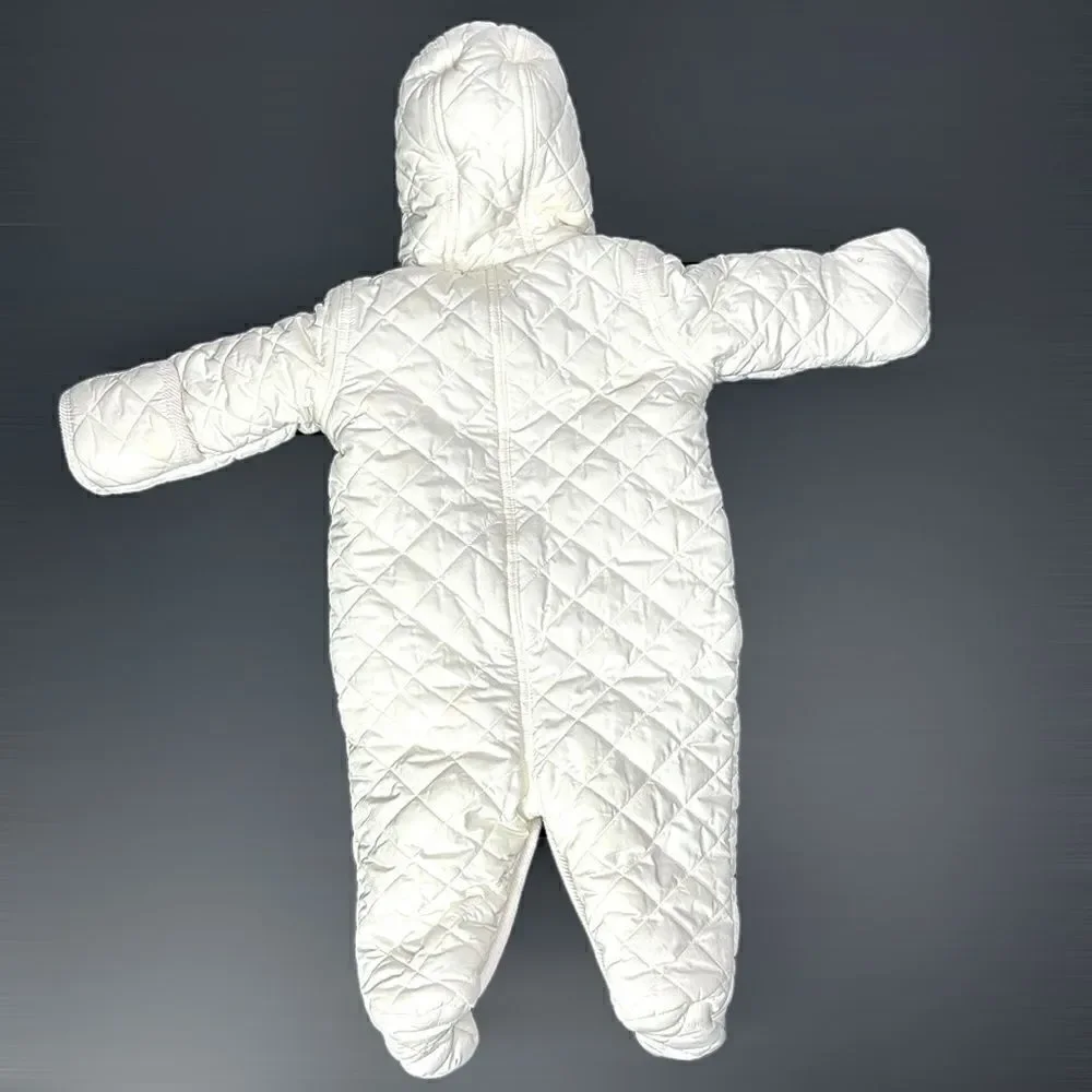 Ralph Lauren Quilted White Baby Snowsuit Puffer Jumper One-peace Size 6M